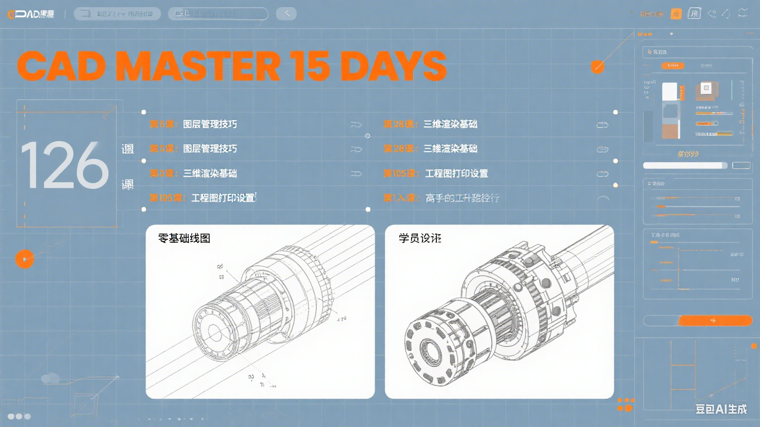 15天进阶CAD高手教程+课程网课 （126节课）