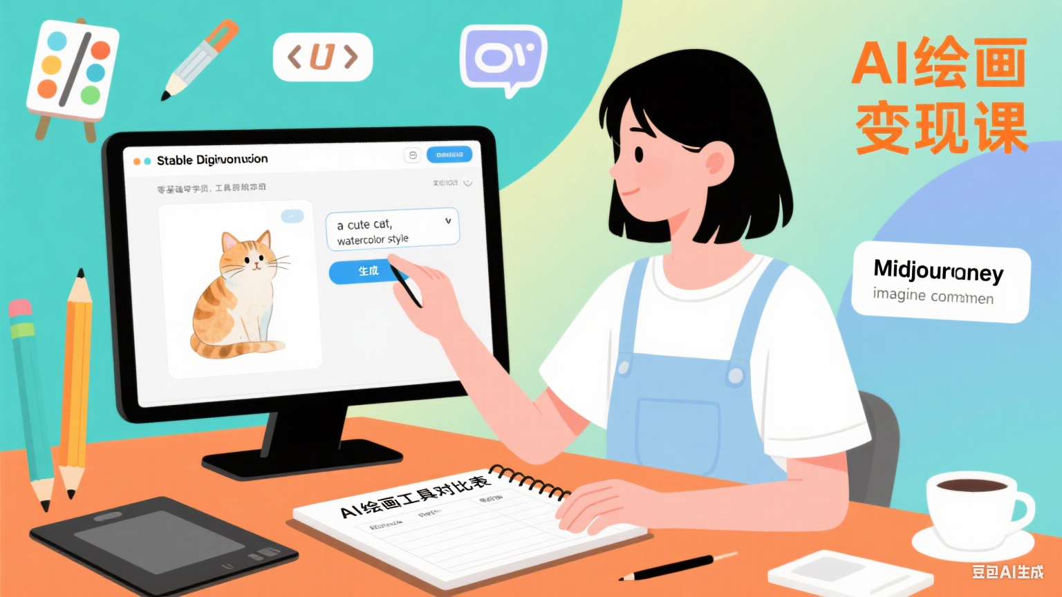 AI绘画设计零基础到商业进阶