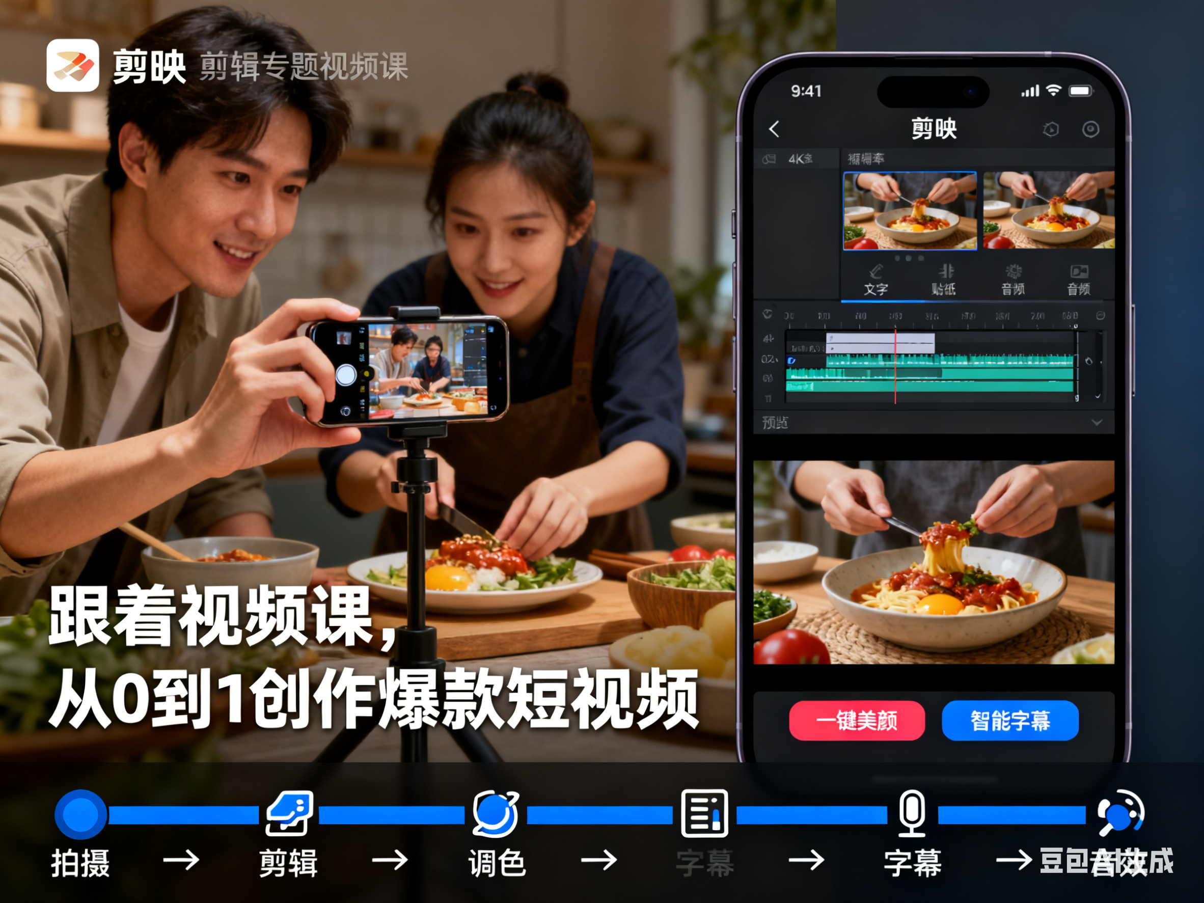 手机拍摄剪映剪辑专题视频课：从拍摄到后期，打造专业级短视频！