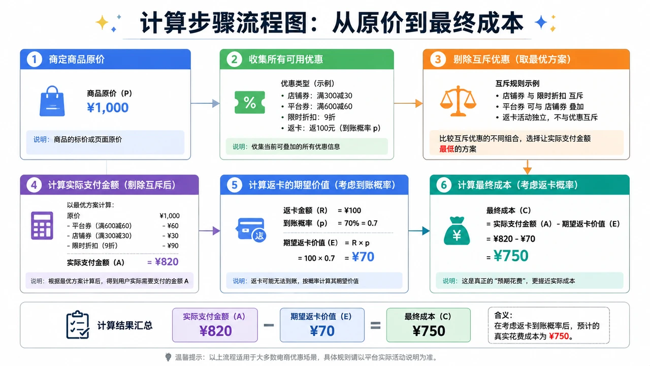 优惠成本计算流程图