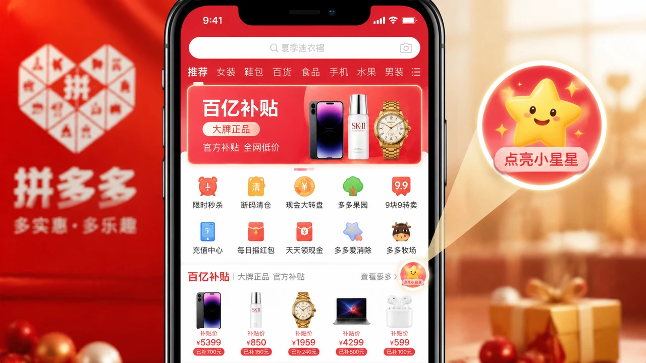 PDD 百亿补贴“点亮小星星”攻略：如何锁定 9 月 11 日的 5 折券？