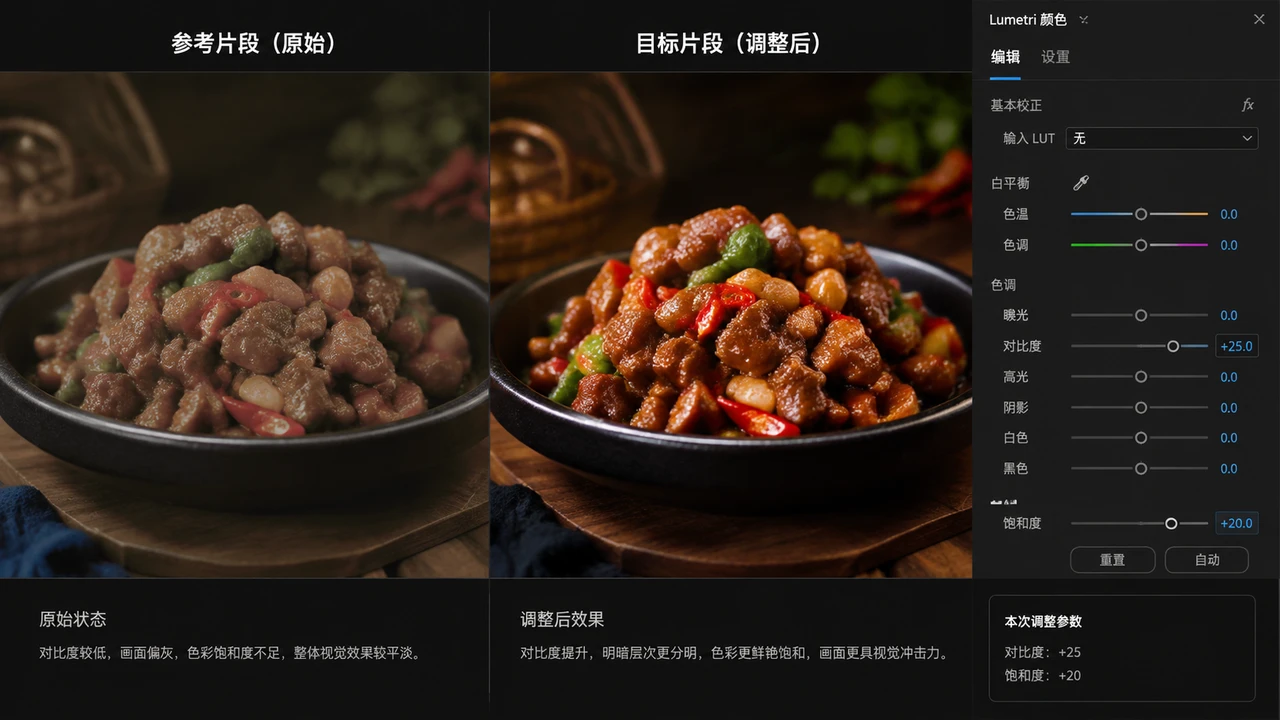 手动微调对比度和饱和度