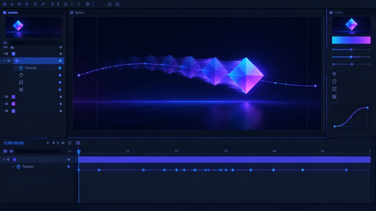 After Effects 中使用缓动关键帧制作自然移动动画