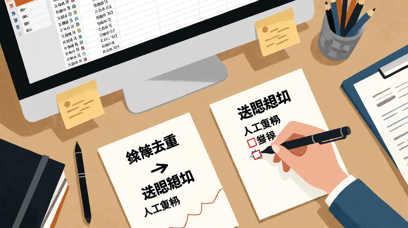 内容团队进行线索去重与人工选题复核