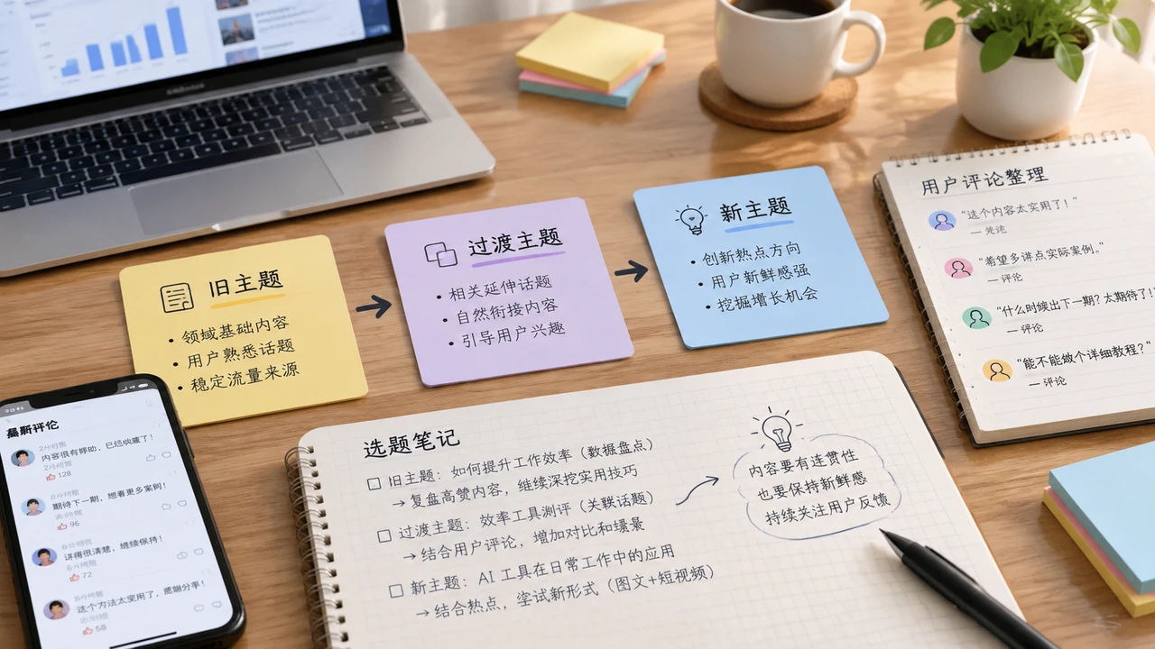 新媒体账号规划旧主题到新主题的过渡内容