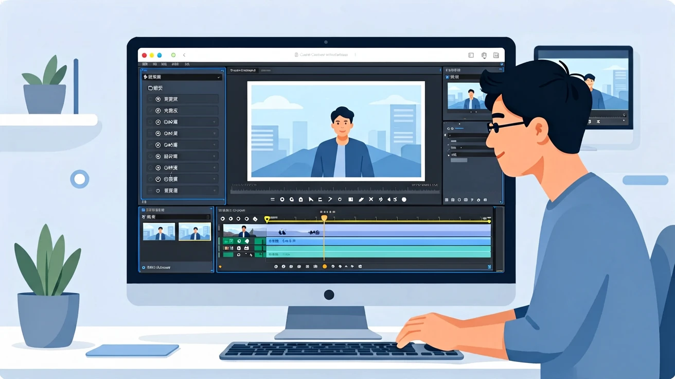 检查视频素材分辨率与帧率的操作示意图