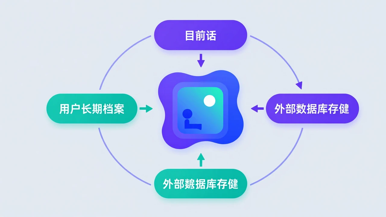 AI智能体三层记忆机制示意图